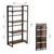 4-Tier Folding Ladder Bookcase, Rustic Brown