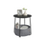 Round Modern Nightstand with Fabric Basket, Ebony Black