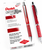 Pentel EnerGel Alloy Retractable Gel Pen, Medium Point (0.7mm), Red Barrel, Black Ink