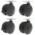 Alera Casters for Height-Adjustable Table Bases, Grip Ring Stem, 2" Wheel, Black, 4 Count