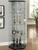 Zahavah 4-shelf Hexagonal Clear Glass Curio Cabinet Black