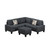 3 PC Sectional w/Ottoman, Grey