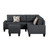 3 PC Sectional w/Ottoman, Grey
