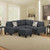 3 PC Sectional w/Ottoman, Grey