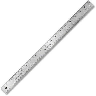 Base Ruler Stainless Steel Ruler, 18