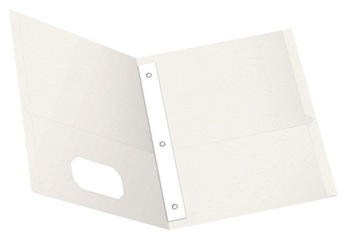 Folder, Letter Size, White, 2-Pocket, 2 Prong Fasteners - Fisher Hawaii