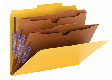 Classification File Pocket Insert Pressboard Classification File Folder w/ Pocket Divider, Yellow