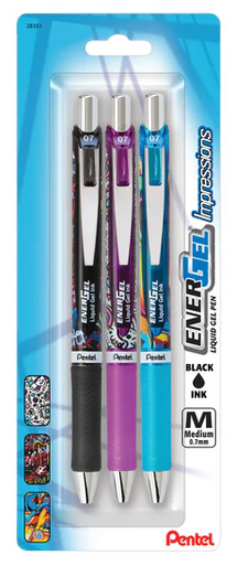 EnerGel RTX Impressions Liquid Gel Pen, Retractable, Medium Point (0 ...