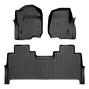 SMARTLINER 2 Rows Custom Fit Floor Liners Compatible with 2017 - 2025 Ford F-250 Super Crew (Gasoline | Carpet | 1st Row bucket seats |1st Row Not Over the hump coverage | With 2nd row Under-Seat Storage ) SA0246/B0246 - view 2