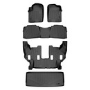 SMARTLINER 4 Rows Custom Fit Floor Liners Compatible with 2011 - 2013 Infiniti QX56 7 Passenger (Gasoline | 3rd row liner fits with 2nd row Bucket seats)