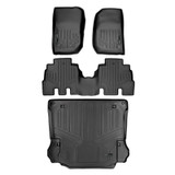 SMARTLINER 3 Rows Custom Fit Floor Liners Compatible with 2014 - 2014 Jeep Wrangler 4 Door and Unlimited (Gasoline | Trimline for Subwoofer in cargo liner) SA0194/B0194/D0139 - view 2