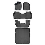 SMARTLINER 4 Rows Custom Fit Floor Liners Compatible with 2016 - 2022 Honda Pilot 7 Passenger and 8 Passenger (Gasoline | Fits Elite Trim )