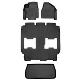 SMARTLINER 4 Rows Custom Fit Floor Liners Compatible with 2017 - 2020 Chrysler Pacifica (Hybrid | Trim line needed for Ultra Console on 1st Row ) SA0232/B0349/E0232 - view 2