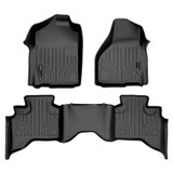 SMARTLINER 2 Rows Custom Fit Floor Liners Compatible with 2009 - 2011 Dodge Ram 1500 Quad Cab (Gasoline | Carpet | 1st Row Bench or Bucket | No Over The Hump Coverage | No PTO Kit | No 4x4 Shifter)