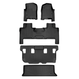 SMARTLINER 4 Rows Custom Fit Floor Liners Compatible with 2007 - 2010 Ford Expedition 8 Passenger (Gasoline | 2ndd row fits with bench seats | 3rd row fits with 2nd row bench seats | 3rd row has a trimline for 2nd row seat positioning) SA0346/B0183/C0183/E0183 - view 2