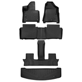 SMARTLINER 4 Rows Custom Fit Floor Liners Compatible with 2024 - 2025 Hyundai Santa Fe 6 Passenger and 7 Passenger (Hybrid | For best fit on the cargo area andinstall liner with 3rd Row Seat in neutral position )
