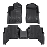 SMARTLINER 2 Rows Custom Fit Floor Liners Compatible with 2024 - 2025 Ford Ranger Super Crew (Gasoline | Carpet and Vinyl | For Carpet flooring Fits XLT and Lariat and and Raptor | For Vinyl flooring only Fits XL trim | Models with 2nd row under-seat storage) SA0748/B0748 - view 2