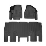 SMARTLINER 2 Rows Custom Fit Floor Liners Compatible with 2017 - 2020 Chrysler Pacifica 8 Passenger (Gasoline | 2nd row liner fits with bench seats)
