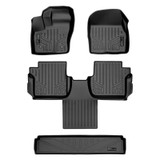 SMARTLINER 3 Rows Custom Fit Floor Liners Compatible with 2014 - 2017 Ford Transit Connect Long Wheel Base and Passenger Van (Gasoline | Carpet | Fits models with 1st Row Secondary Footrest ) SA0363/B0478/E0478 - view 2