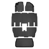 SMARTLINER 4 Rows Custom Fit Floor Liners Compatible with 2017 - 2020 Chrysler Pacifica 8 Passenger (Gasoline | 2nd row liner fits with bench seats | 3rd row liner fits with 2nd row bench seats)