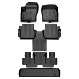 SMARTLINER 4 Rows Custom Fit Floor Liners Compatible with 2014 - 2017 Ford Transit Connect Long Wheel Base and Passenger Van (Gasoline | Vinyl | Fits Wagon w/ Secondary Footrest | Fits 2nd Row Bucket)