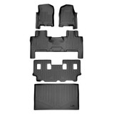 SMARTLINER 4 Rows Custom Fit Floor Liners Compatible with 2007 - 2010 Ford Expedition EL 8 Passenger (Gasoline | Trimline for 2nd Row Center Console | 3rd row liner has Trimline for 2nd row Seat Positioning | fits 2nd row Bench | Fits 2nd row Bucket 