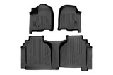 SMARTLINER 2 Rows Custom Fit Floor Liners Compatible with 2019 - 2025 Chevrolet Silverado 1500 Double Cab (Gasoline | Carpet | 1st Row Bench or Bucket | 1st Row Not Over The Hump Coverage | 2nd Row without Rear Under-Seat Storage) SA0400/B0402 - view 2