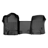 SMARTLINER 1st Row Custom Fit Floor Liners Compatible with 2014 - 2018 Chevrolet Silverado 1500 Crew Cab (Gasoline | Carpet | Not 4x4 Shifters | No PTO Kit | Over The Hump Coverage | Fits Bench Seat)