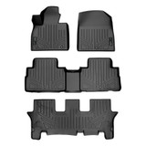 SMARTLINER 3 Rows Custom Fit Floor Liners Compatible with 2020 - 2025 Hyundai Palisade 8 Passenger (Gasoline | 2nd row fits with bench seats | 3rd row fits with 2nd row bench seats)