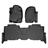 SMARTLINER 2 Rows Custom Fit Floor Liners Compatible with 2018 - 2024 Ford Expedition 8 Passenger (Gasoline | 2nd row fits with bench seats )