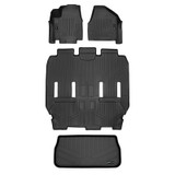 SMARTLINER 4 Rows Custom Fit Floor Liners Compatible with 2017 - 2020 Chrysler Pacifica 7 Passenger (Gasoline | 2nd row liner fits with bucket seats | 2nd row liner has trimline to fit 2nd row bucket seats in hooked position | 2nd row liner has trimline for vehicles with Ultra Console on 1st row) SA0232/B0291/E0232 - view 2