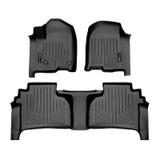 SMARTLINER 2 Rows Custom Fit Floor Liners Compatible with 2019 - 2025 Chevrolet Silverado 1500 Double Cab (Gasoline | Carpet | 1st Row Bench or Bucket | 1st Row No Over The Hump Coverage |2nd Row With rear under-seat storage)