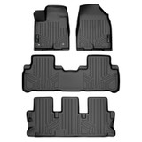 SMARTLINER 3 Rows Custom Fit Floor Liners Compatible with 2014 - 2019 Toyota Highlander (Gasoline | 2nd Row Bench seat)