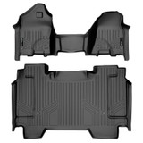 SMARTLINER 2 Rows Custom Fit Floor Liners Compatible with 2019 - 2024 Ram 1500 Crew Cab (Gasoline | Vinyl | 1st Row Over The Hump Coverage | 2nd Row No under-seat storage) SA0427/B0369 - view 2