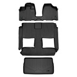 SMARTLINER 4 Rows Custom Fit Floor Liners Compatible with 2008 - 2016 Chrysler Town & Country (Gasoline | 1st Row Over The Hump Coverage | 1st Row Bucket Seats | 2nd row Stow ’n Go Seating)