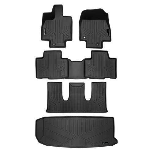 SMARTLINER 4 Rows Custom Fit Floor Liners Compatible with 2024 - 2025 Lexus TX 6 Passenger and 7 Passenger (Gasoline | 3rd Row liner requires Trimline for long console version ) SA0719/B0719/C0719/E0719 - view 2