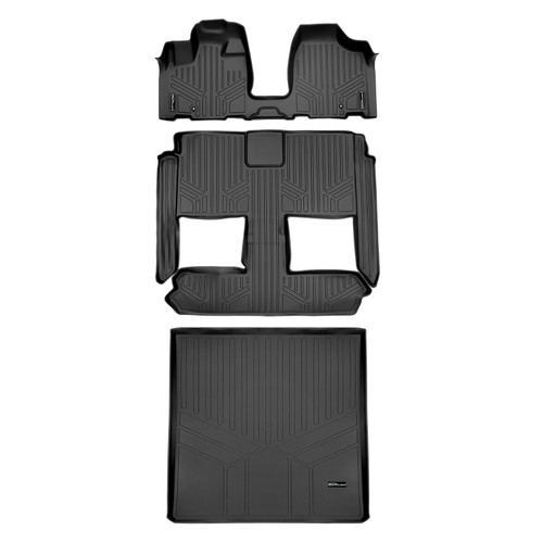 SMARTLINER 4 Rows Custom Fit Floor Liners Compatible with 2008 - 2016 Chrysler Town & Country (Gasoline | 1st Row Over The Hump Coverage | 1st Row Bucket Seats | 2nd row Stow 'n Go Seating) SA0213/B0046/D0181 - view 2