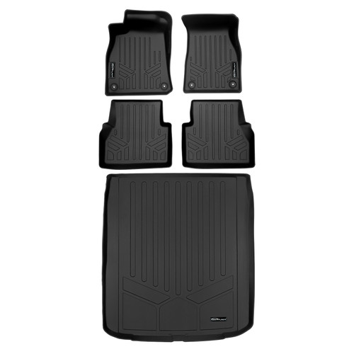 SMARTLINER 3 Rows Custom Fit Floor Liners Compatible with 2019 - 2025 Audi A7 / S7 (Gasoline | Without 2nd Row floor Retention) SA0557/B0557/D0558 - view 2