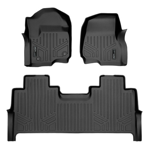 SMARTLINER 2 Rows Custom Fit Floor Liners Compatible with 2017 - 2025 Ford F-250 Super Crew (Gasoline | Carpet | 1st Row bucket seats |1st Row Not Over the hump coverage | With 2nd row Under-Seat Storage ) SA0246/B0246 - view 2