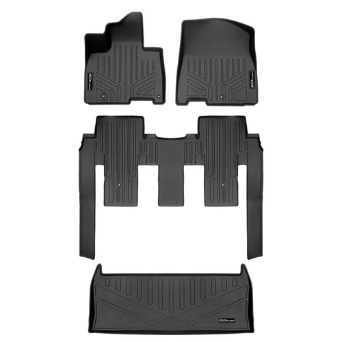 SMARTLINER 3 Rows Custom Fit Floor Liners Compatible with 2022 - 2026 Kia Carnival 8 Passenger (Gasoline | 2nd Row Bench Seats | Fits (LXS and EX and SX & SX Prestige))