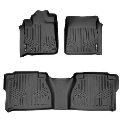 SMARTLINER 2 Rows Custom Fit Floor Liners Compatible with 2007 - 2011 Toyota Tundra Double Cab (Gasoline | Fits 1st Row Bucket Seats) SA0022/B0041 - view 2