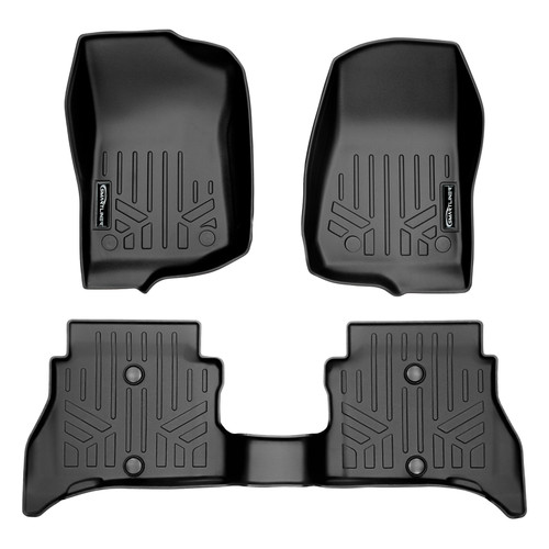 SMARTLINER 2 Rows Custom Fit Floor Liners Compatible with 2021 - 2025 Jeep Wrangler 4xe (Hybrid)