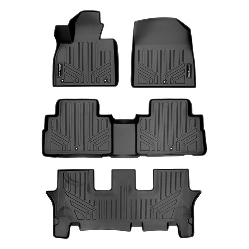 SMARTLINER 3 Rows Custom Fit Floor Liners Compatible with 2020 - 2025 Hyundai Palisade 8 Passenger (Gasoline | 2nd row fits with bench seats | 3rd row fits with 2nd row bench seats) SA0472/B0472/C0417 - view 2