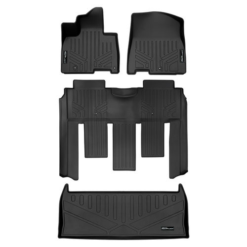 SMARTLINER 3 Rows Custom Fit Floor Liners Compatible with 2022 - 2026 Kia Carnival 7 Passenger (Gasoline | SX Prestige Versions | 2nd row w/ VIP Lounge Seats) SA0556/B0730/E0556 - view 2
