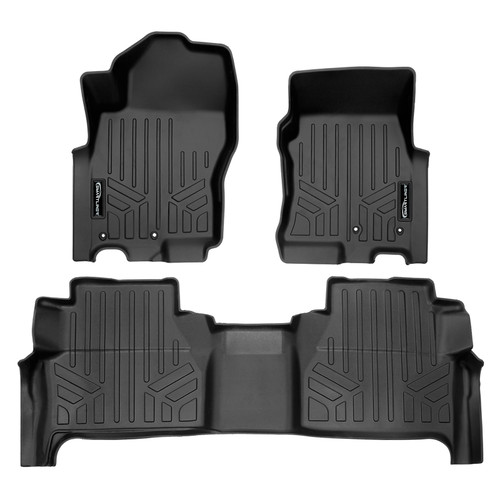 SMARTLINER 2 Rows Custom Fit Floor Liners Compatible with 2022 - 2025 Nissan Frontier Crew Cab (Gasoline | Trimline for models | w/ Fender Audio System on 2nd row) SA0571/B0571 - view 2