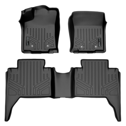 SMARTLINER 2 Rows Custom Fit Floor Liners Compatible with 2018 - 2023 Toyota Tacoma Double Cab (Gasoline | Carpet) SA0354/B0207 - view 2