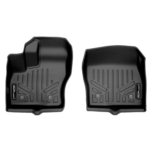 SMARTLINER 1st Row Custom Fit Floor Liners Compatible with 2014 - 2017 Ford Transit Connect Cargo Van and Long Wheel Base and Standard Wheel Base and Passenger Van (Gasoline | Vinyl | With or without Retention | With Secondary Footrest) SA0328 - view 2