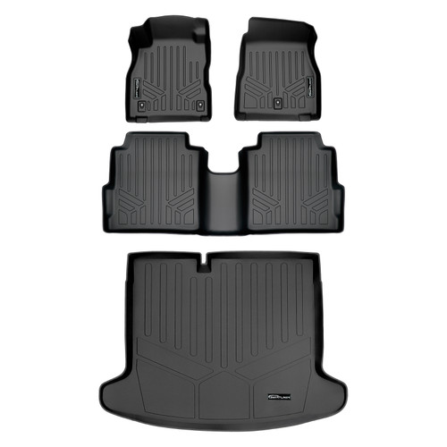 SMARTLINER 3 Rows Custom Fit Floor Liners Compatible with 2018 - 2024 Nissan Kicks (Gasoline | Cargo liner fits in lower position without Rockford Fosgate Audio System)