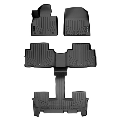 SMARTLINER 3 Rows Custom Fit Floor Liners Compatible with 2020 - 2025 Hyundai Palisade 7 Passenger (Gasoline | ) SA0472/B0495 - view 2
