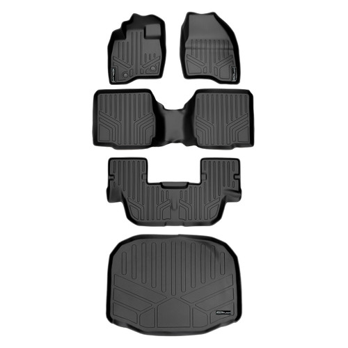 SMARTLINER 4 Rows Custom Fit Floor Liners Compatible with 2015 - 2016 Ford Explorer 7 Passenger (Gasoline | 2nd Row Bucket Seat With Center Console) SA0161/B0109/C0082/E0082 - view 2